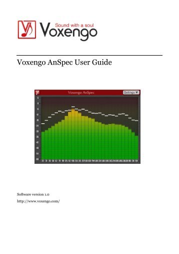 Voxengo AnSpec User Guide