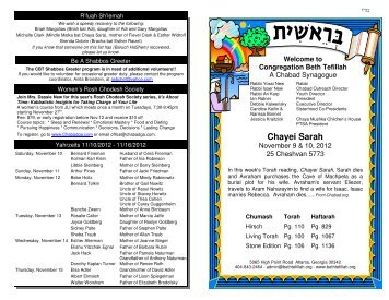 Weekly Shabbat Bulletin - ChabadSites