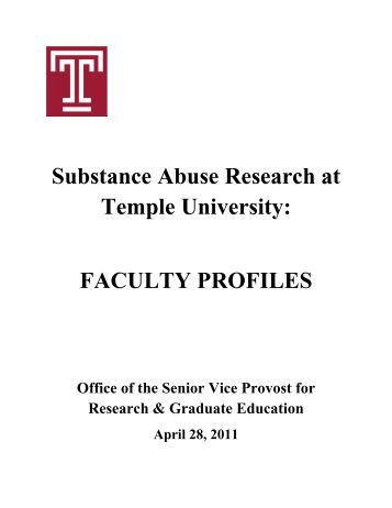 Substance Abuse Research at Temple University: FACULTY ...