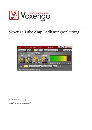 Voxengo Tube Amp Bedienungsanleitung