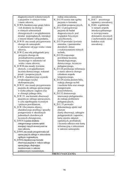 Program kształcenia - Państwowa Wyższa Szkoła Zawodowa w ...