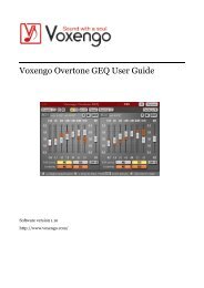 Voxengo Overtone GEQ User Guide