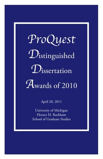 ProQuest - Rackham Graduate School - University of Michigan