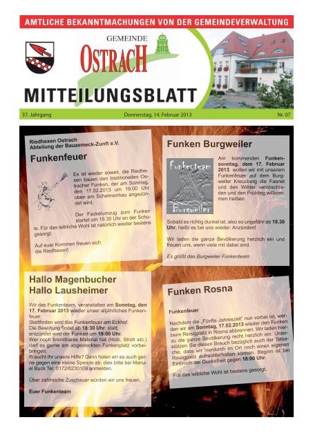 Mitteilungsblatt Nr. 7 - Ostrach