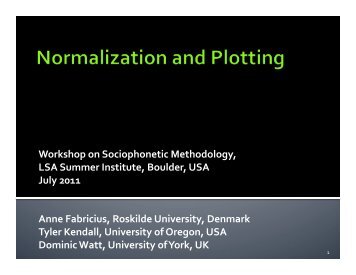 Normalization and Plotting - akira.ruc.dk
