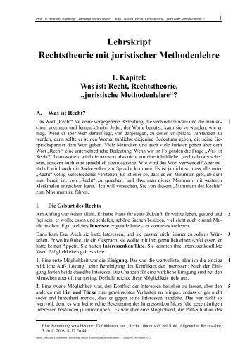 Lehrskript Rechtstheorie mit juristischer Methodenlehre