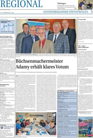 Büchsenmachermeister Adamy erhält klares Votum