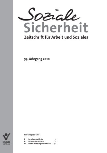 Zeitschrift für Arbeit und Soziales - Bund-Verlag GmbH