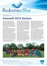 Farewell 2012 Seniors - Redeemer Lutheran College