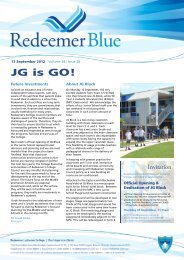 JG is GO! - Redeemer Lutheran College