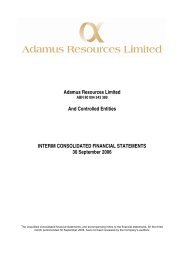 Adamus Resources Limited And Controlled Entities INTERIM ...