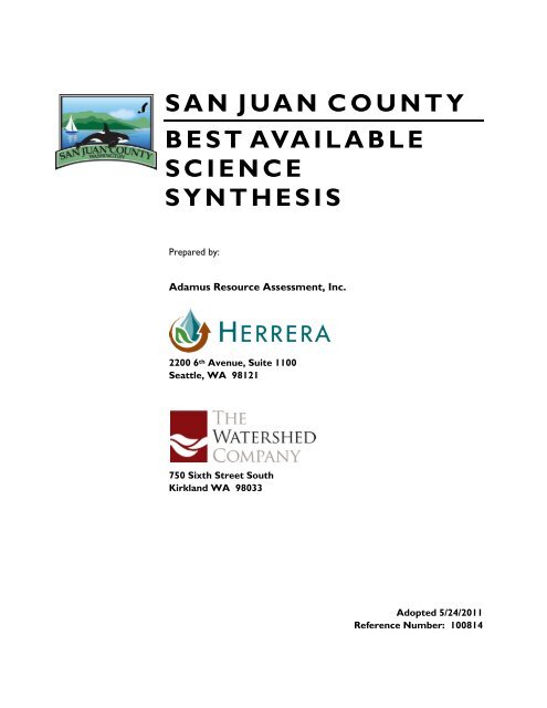 San Juan County Best Available Science Synthesis