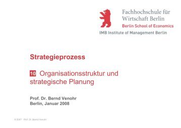 Strategieprozess Organisationsstruktur und strategische Planung