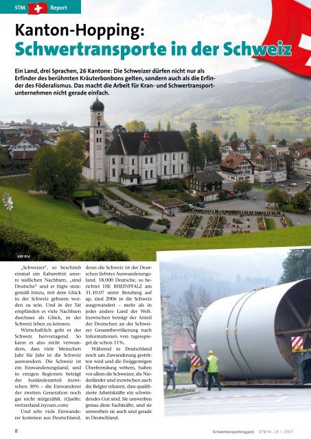 Schwertransporte in der Schweiz - KM-Verlags GmbH