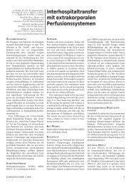 Interhospitaltransfer mit extrakorporalen Perfusionssystemen