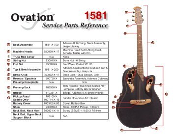 Service Parts Reference - Ovation