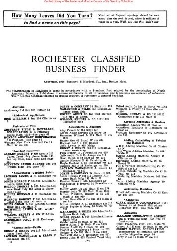 rochester classified business finder - Monroe County Library System