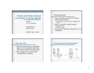 Tempo and beat analysis of acoustic musical signals Introduction