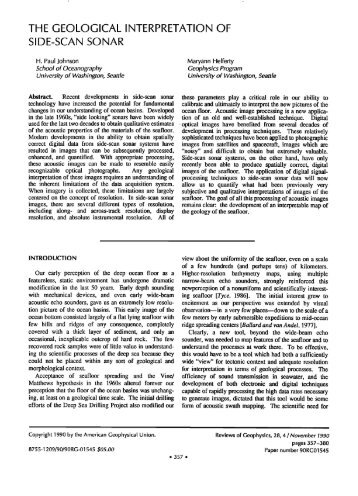 The Geological Interpretation of Side&hyphen;Scan Sonar