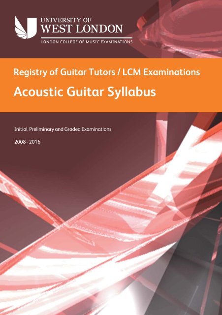 LCM Exams / RGT: Acoustic Guitar Grades Syllabus - Registry of ...