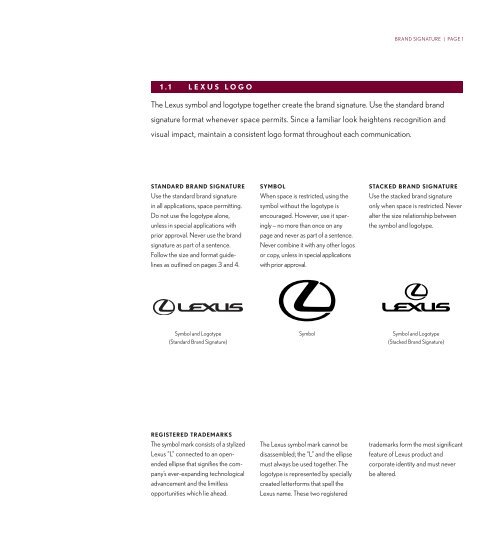 LEXUS BRAND GUIDELINES - home