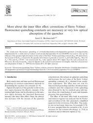 More about the inner filter effect: corrections of Stern—Volmer ...