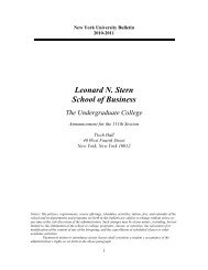 Leonard N. Stern School of Business - NYU Stern School of ...