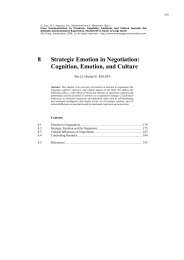 8 Strategic Emotion in Negotiation: Cognition, Emotion ... - NeuroVR