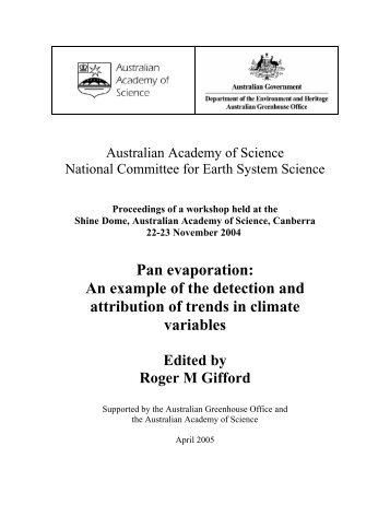 Pan evaporation - Australian Academy of Science