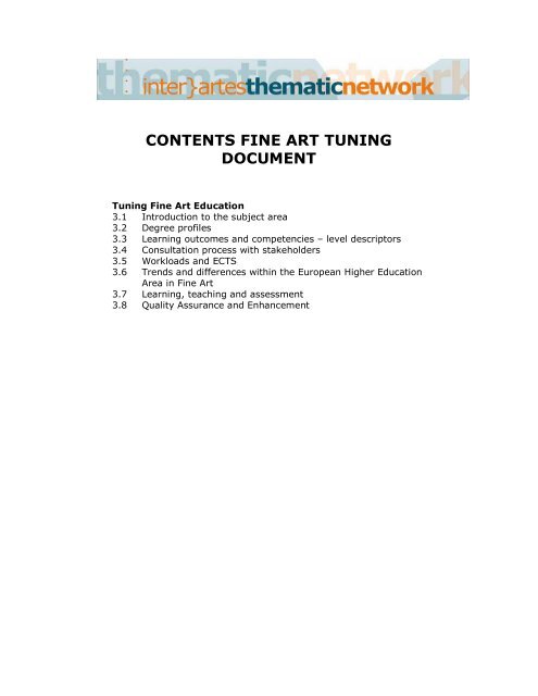 CONTENTS FINE ART TUNING DOCUMENT - ELIA