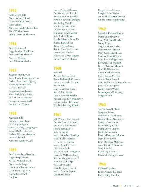 2008-2009 HONOR ROLL OF DONORS - Ursuline Academy