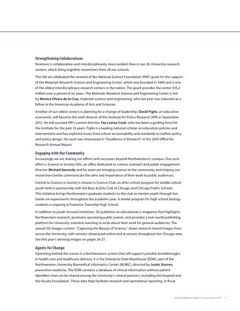 annual report 2011 - Office for Research - Northwestern University