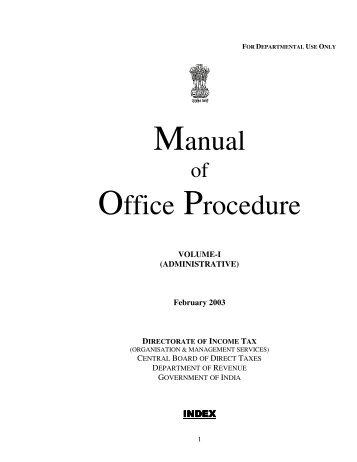 Manual Office Procedure - Income Tax Department