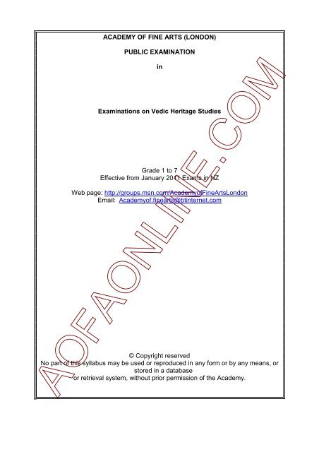 Vedic Heritage Studies Academy Of Fine Arts London www yumpu com