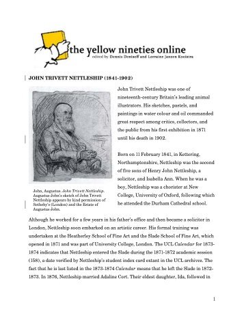 1 JOHN TRIVETT NETTLESHIP - The Yellow Nineties Online