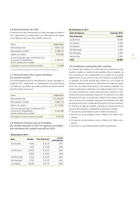 RAPPORT ANNUEL 2011 - Ackermans & van Haaren
