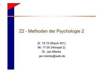 Z2 - Methoden der Psychologie 2 - AOW-Bonn