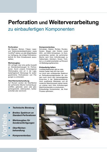 Perforationen in Metall