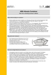 Absetzcontainer 6 m³ (Containermaße, Standort, Platzbedarf)