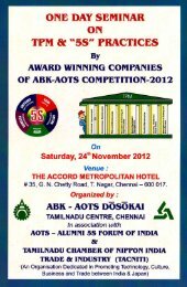 One Day Seminar on TPM & 5S Practices - ABK-AOTS DOSOKAI ...