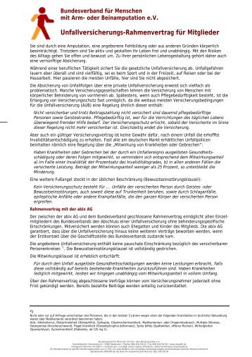 Infoblatt Rahmenvertrag Unfallversicherung - Bundesverband für ...