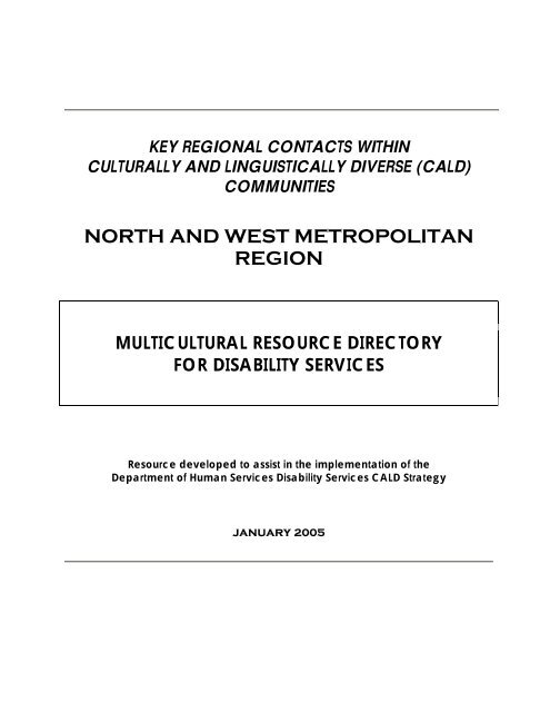 North and West Metro Region Multicultural Resources Directory