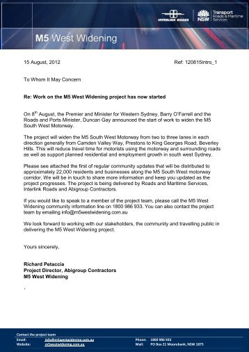 Work on the M5 West Widening project has now started On 8 August