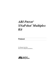 ABI PRISM® SNaPshot™ Multiplex Kit Protocol 4323357B - Applied ...