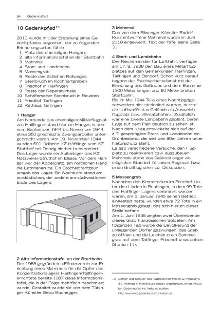 Die Gedenkstätte KZ-Außenlager Hailfingen · Tailfingen Die ...