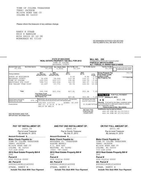 Town of Coloma-Real.pdf - Waushara County