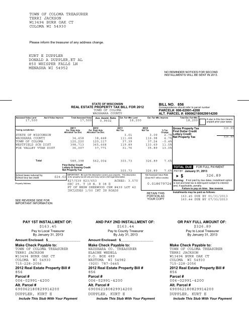 Town of Coloma-Real.pdf - Waushara County