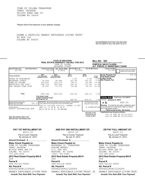 Town of Coloma-Real.pdf - Waushara County