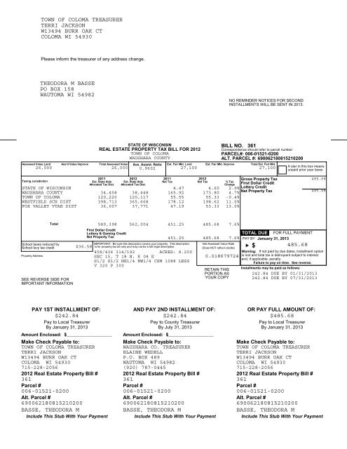 Town of Coloma-Real.pdf - Waushara County