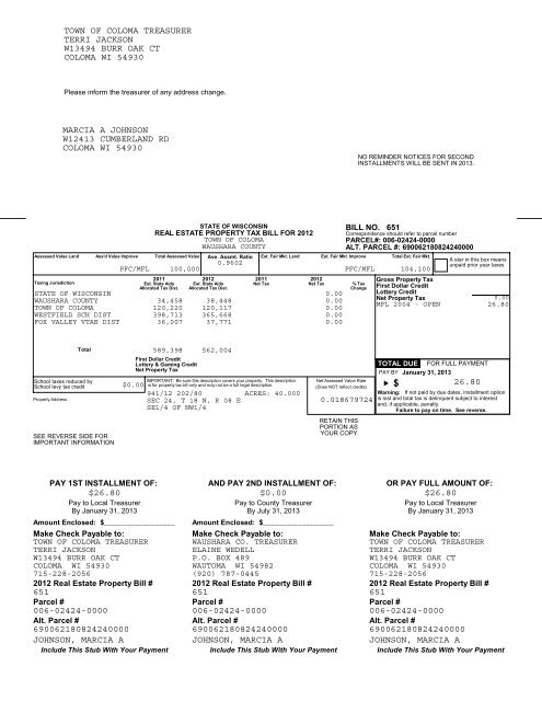 Town of Coloma-Real.pdf - Waushara County